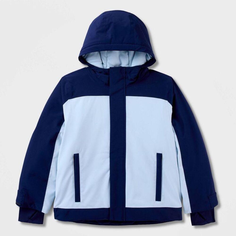 Kids' Waterproof Snow Sport Jacket - All in Motion Navy Blue/Light Blue S